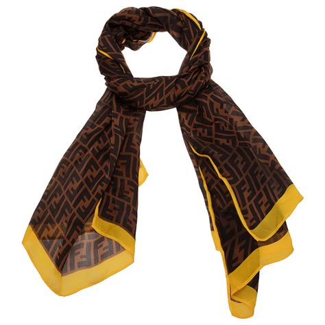 fendi zucca print silk scarf